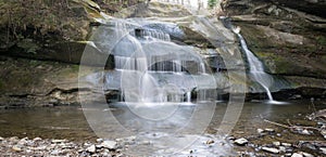 Cascading waterfall in the forest