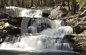 Cascading waterfall in the Pocono mountains, Bushkill pennsylvania