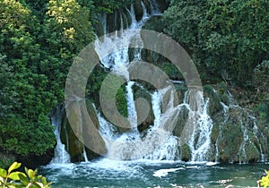 Cascading waterfalls in Krka National Park