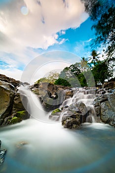 Cascading waters at celebes canyon barru sulawesi selatan indonesia