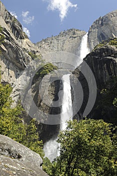 Cascading Yosemite Falls in spring