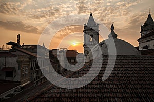 Old town at sunset, travel