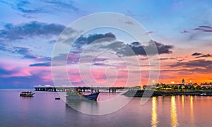 Casco Viejo, the historic district of Panama City at sunset