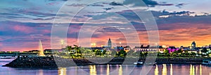 Casco Viejo, the historic district of Panama City at sunset photo