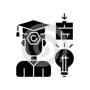 Case based exam black glyph icon