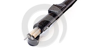 Case for billiard cue. Billiard tube. Protective case for billiard instruments