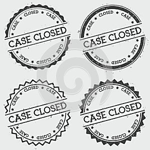 Case closed insignia stamp isolated on white.