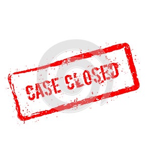 Case closed red rubber stamp isolated on white.