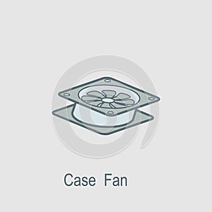 Case fan icon. Element of computer parts with name icon for mobile concept and web apps. Filled outline Case fan icon can be used