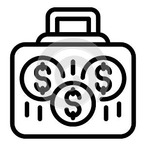 Case laundry money icon, outline style