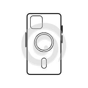 Case Magnetic Charger Icon For Logo And More. Vector