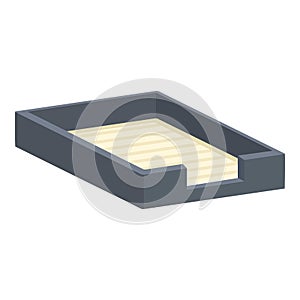 Case paper tray icon cartoon vector. Data inbox