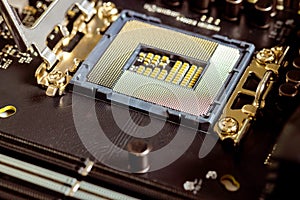 In case of a PC motherboard of CPU connector socket must be repaired