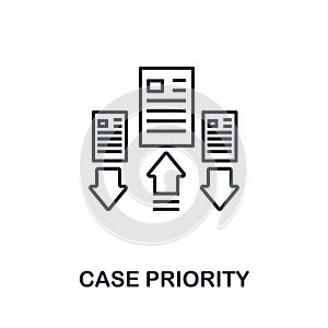 Case Priority outline icon. Thin line concept element from customer service icons collection. Creative Case Priority icon for