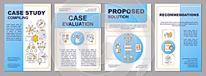 Case study compiling blue brochure template photo