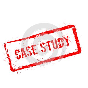 Case study red rubber stamp isolated on white.