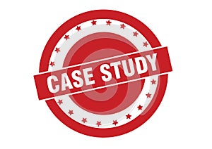 Case study round red stamp