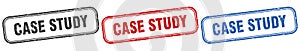 case study square isolated sign set. case study stamp.