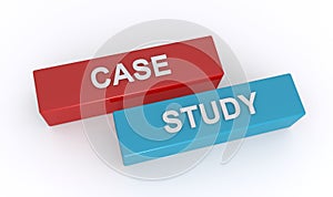 case study word block on white