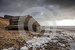 Casemate on French west coast beach