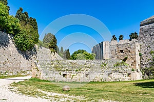 Casemate in the moat of the Rhodes old town, Greece photo