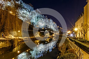 Casemates du Bock and stone bridge in Luxembourg