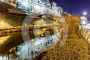 Casemates du Bock and stone bridge in Luxembourg