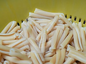Caserecce pasta food background