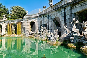 Caserta Campania Italy. The Royal Palace. The fountain of Aeolus