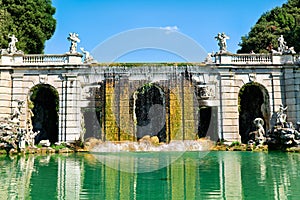 Caserta Campania Italy. The Royal Palace. The fountain of Aeolus