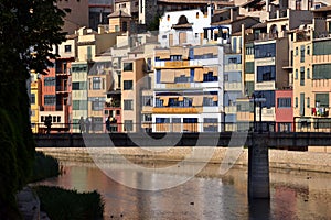 Cases de l'Onyar in Girona, Catalonia, Spain