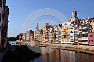 Cases de l'Onyar in Girona, Catalonia, Spain