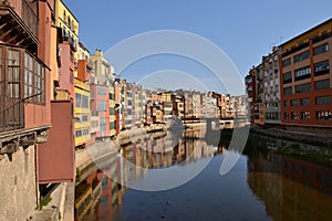 Cases de l'Onyar in Girona, Catalonia, Spain
