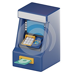 Cash Access, ATM Machine Icon. 3D render