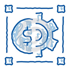 cash account credentials doodle icon hand drawn illustration