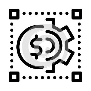 Cash account credentials icon vector outline illustration