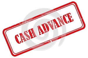 cash advance stamp on white