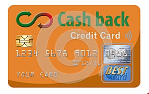 Cash back credit card that is a generic design with generic logos.