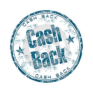 Cash back grunge rubber stamp