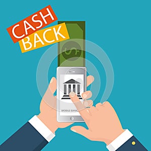 Cash back icon isolated on background. Money refund label, concept. Vector