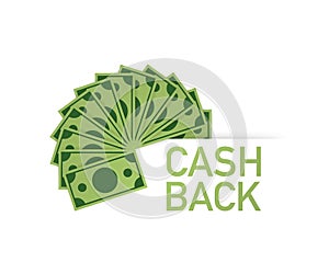 Cash back icon isolated on white background. Cash back or money refund label. Vector illustration.