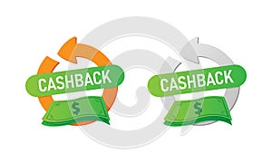 Cash Back Icon or Label. Cash back symbol isolated. Refund money. Vector EPS10