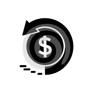 cash back icon, return money, cash back rebate, thin line web symbol on white background