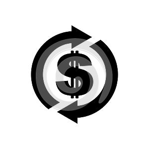 Cash back icon. Symbol is return of Money. Sign of a refund of d