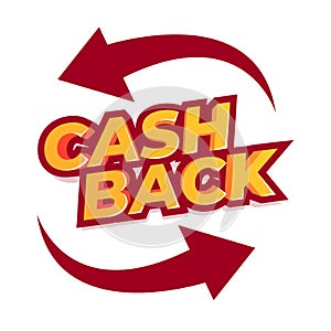 Cash back offer banner design. Promotion refund cashback money sale poster. emblem cash back.
