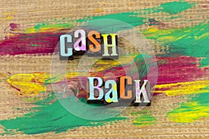 Cash back refund rebate discount business letterpress quote