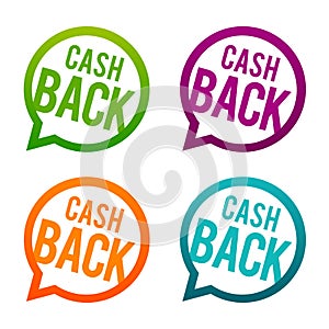 Cash back round Buttons on white background