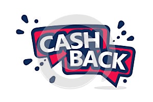 Cash back speech bubble design