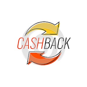 Cash back. Symbol or emblem. vector icon