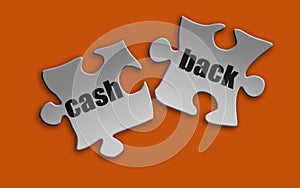 Cash back word on white puzzle
